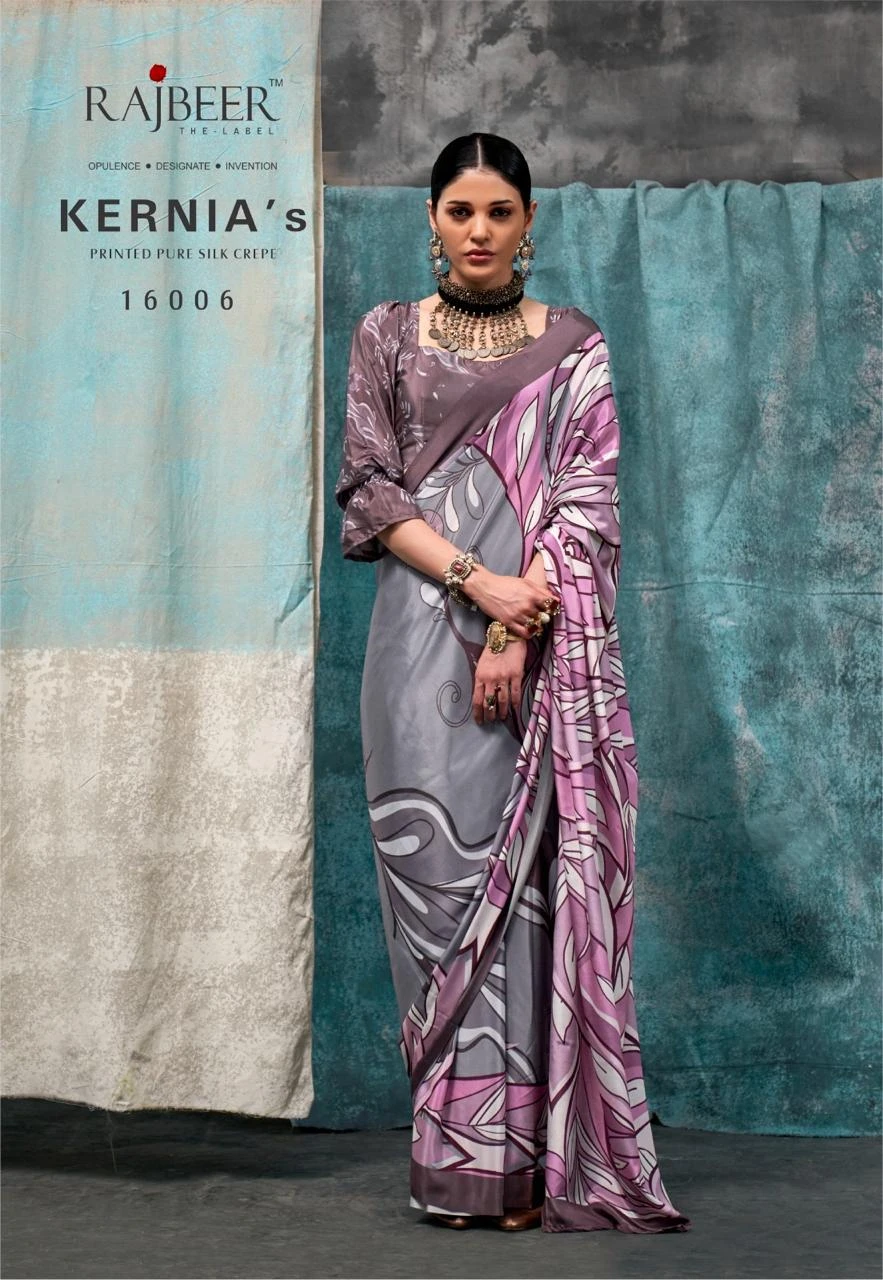 Rajbeer Kernia’S Pure Crape Wholesale Fancy Sarees Catalog — Wholesale Sarees, MPA wholesale from Surat — view 7